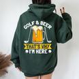 Golf And Beer That's Why I'm Here 面白いゴルファーの言葉 レディース オーバーサイズ パーカー バックプリント Navy Blue