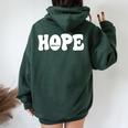 Hope Romans 15 13 レトロ グルービー 面白い クリスチャン 信仰 聖書 J レディース オーバーサイズ パーカー バックプリント Navy Blue