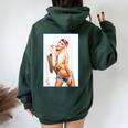 Hot Girl On 男性用 Ice Pop Pinup 2 レディース オーバーサイズ パーカー バックプリント Navy Blue