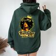 It's My Birthday Melanin Queen African American Afro Women Women Oversized Hoodie Back Print Navy Blue
