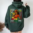 Junenth 1865 Black Pride Black Cowgirl Melanin Girl Women Oversized Hoodie Back Print Navy Blue