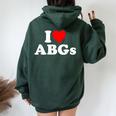 I Love Abgs I Heart Abg おもしろい アジアの赤ちゃん 女の子 恋人 レディース オーバーサイズ パーカー バックプリント Navy Blue