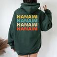 Nanami 七海 レディース オーバーサイズ パーカー バックプリント Navy Blue