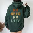 No Beer No Life Lover ファン ヴィンテージスタイル ラガー 生ビール レディース オーバーサイズ パーカー バックプリント Navy Blue