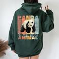 Panda Is Mypirit Animal かわいいパンダヴィンテージパンダ レディース オーバーサイズ パーカー バックプリント Navy Blue