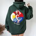 Pinay Girl フィリピン 強い フィリピン国旗 フィリピンプライド レディース オーバーサイズ パーカー バックプリント Navy Blue