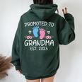 Promoted To Grandma 2025Oon To Be Grandma 母の日 2025 レディース オーバーサイズ パーカー バックプリント Navy Blue