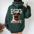 Pug Mommyパグ・マミー パグ・マム 犬のママ 母の日 パグ・ママ レディース オーバーサイズ パーカー バックプリント Navy Blue