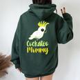 Retro Cockatoo Mother Mom Cockatoo Mommy Cockatiel レディース オーバーサイズ パーカー バックプリント Navy Blue
