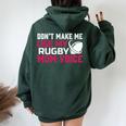 Rugby Don't Make Me Use My Rugby Momボイス。 長袖tシャツ レディース オーバーサイズ パーカー バックプリント Navy Blue