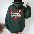 Soccer Grandma Heart Grandma Of A Soccer Player Grandmother Women Oversized Hoodie Back Print Navy Blue