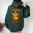 Taco Trump Always Chickens Out レディース オーバーサイズ パーカー バックプリント Navy Blue