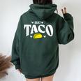 Taco Trump Always Chickens Out 面白いパロディ レディース オーバーサイズ パーカー バックプリント Navy Blue