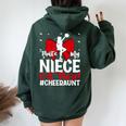 That's My Niece Cheer Aunt Cheerleading Auntie Women Oversized Hoodie Back Print Navy Blue