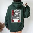 あがかお フェイス Lewd アニメ 女の子 和服 オタク用 レディース オーバーサイズ パーカー バックプリント Navy Blue
