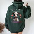 かわいい ホルスタイン 牛 の – ' Just A Girl Who Loves Cows ' デザイン レディース オーバーサイズ パーカー バックプリント Navy Blue