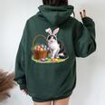 イースターデー 猫 バニー 耳 卵 イースター ウサギ 男性 女性 キッズ レディース オーバーサイズ パーカー バックプリント Navy Blue