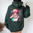 スケベなアニメの女の子 レディース オーバーサイズ パーカー バックプリント Navy Blue