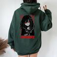 ヤンデレ アニメ 女の子 かわいい エモ ゴス オタク アニメ マンガ好き レディース オーバーサイズ パーカー バックプリント Navy Blue