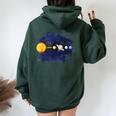 太陽系惑星 科学宇宙ファン 男の子 女の子tem キッズ レディース オーバーサイズ パーカー バックプリント Navy Blue