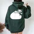 肉まんとパンダ かわいい チャイナ Pork Bunpanda レディース オーバーサイズ パーカー バックプリント Navy Blue