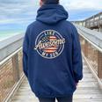 Awesome Like My Son Cool Dad Mother Father Day Women Oversized Hoodie Back Print Forest