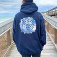 Blue Field Day Blue Team Color Field Trip Teacher Student Women Oversized Hoodie Back Print Forest