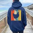 Chicken ニワトリ 動物 レディース オーバーサイズ パーカー バックプリント Forest