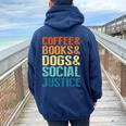 Coffee Books Dogsocial Justice レディース オーバーサイズ パーカー バックプリント Forest