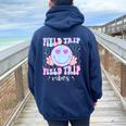 Field Day Field Trip Vibes Fun Day Groovy Teacher Student Women Oversized Hoodie Back Print Forest