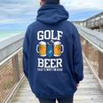 Golf And Beer That's Why I'm Here ゴルフ ビールを飲む人 レディース オーバーサイズ パーカー バックプリント Forest