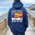 I Got That Dog In Me、 Hot Dog Meme レディース オーバーサイズ パーカー バックプリント Forest