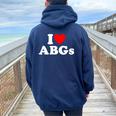 I Love Abgs I Heart Abg おもしろい アジアの赤ちゃん 女の子 恋人 レディース オーバーサイズ パーカー バックプリント Forest