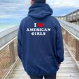 I Love American Girls I Heart American Girls レディース オーバーサイズ パーカー バックプリント Forest