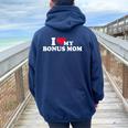 I Love My Bonus Mom For Bonus Son Or Daughter Women Oversized Hoodie Back Print Forest