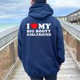 I Love My Big Booty Girlfriend レディース オーバーサイズ パーカー バックプリント Forest
