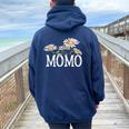 Momo Floral Chamomile Mother's Day Momo レディース オーバーサイズ パーカー バックプリント Forest