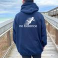 No Balance Girl スポーツとユーモアのための面白いパロディデザイン レディース オーバーサイズ パーカー バックプリント Forest