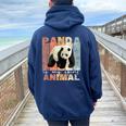 Panda Is Mypirit Animal かわいいパンダヴィンテージパンダ レディース オーバーサイズ パーカー バックプリント Forest
