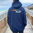 Proud Ally Bars Equality Lgbtq Rainbow Flag Gay Pride Ally レディース オーバーサイズ パーカー バックプリント Forest