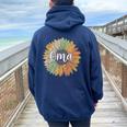 Retro Style Summer Sunflower Graphic For Oma Mother's Day Women Oversized Hoodie Back Print Forest