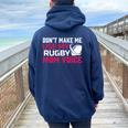 Rugby Don't Make Me Use My Rugby Momボイス。 長袖tシャツ レディース オーバーサイズ パーカー バックプリント Forest