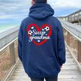 Soccer Grandma Heart Grandma Of A Soccer Player Grandmother Women Oversized Hoodie Back Print Forest