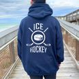アイスホッケー ギフト ラケット パック 男性女性子供 Ice Hockey レディース オーバーサイズ パーカー バックプリント Forest
