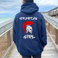 Casco De Gladiadorpartan Girl Warrior Departan Girl Women Oversized Hoodie Back Print Navy Blue
