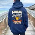 Día De La Madre Para Mamá Frase Divertida Women Oversized Hoodie Back Print Navy Blue