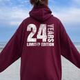 24歳 男性 ギフト 24歳 誕生日プレゼント 女性用 レディース オーバーサイズ パーカー バックプリント Maroon