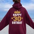30歳の男性と女性のためのハッピー30歳の誕生日のアイデア レディース オーバーサイズ パーカー バックプリント Maroon