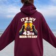 43歳の誕生日プレゼントのアイデアbeerthdayビール レディース オーバーサイズ パーカー バックプリント Maroon
