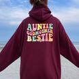 Auntie Godmother Bestie Aunt God Mother Bestie Women Oversized Hoodie Back Print Maroon